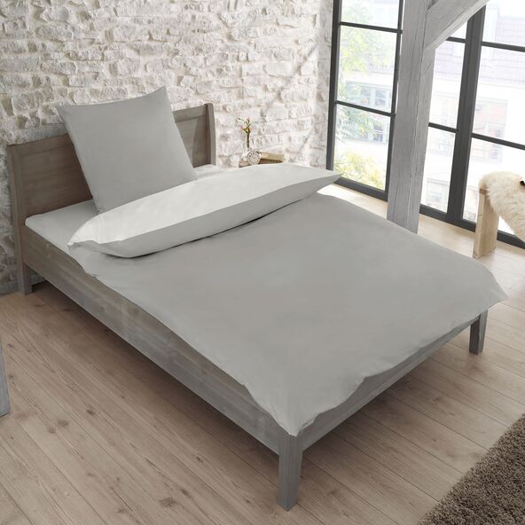 Bettwäsche Luxus Satin, 155 x 220 cm, silber