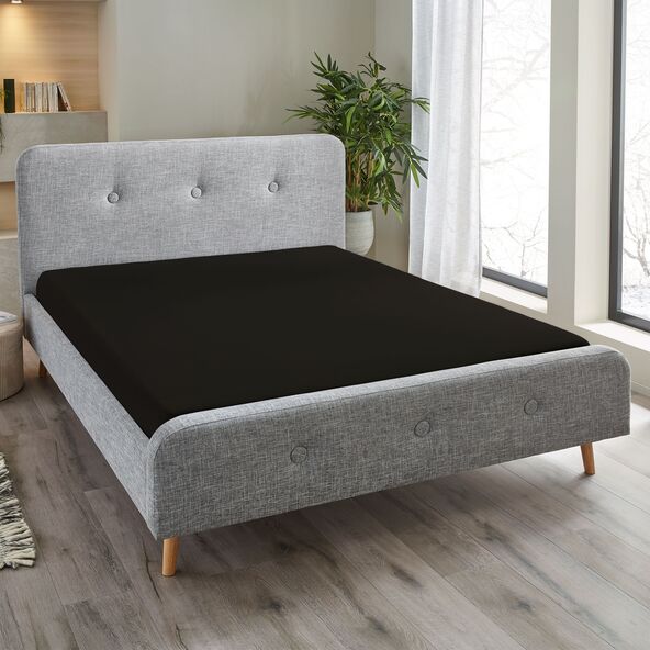 Jersey Spannbetttuch, 180-200 x 200 cm, schwarz