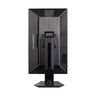 Schwarzer, rahmenloser Full HD Monitor Spectator mit Standfuß auf hellem Untergrund. Der Bildschirm zeigt ein helles, farbiges Bild.