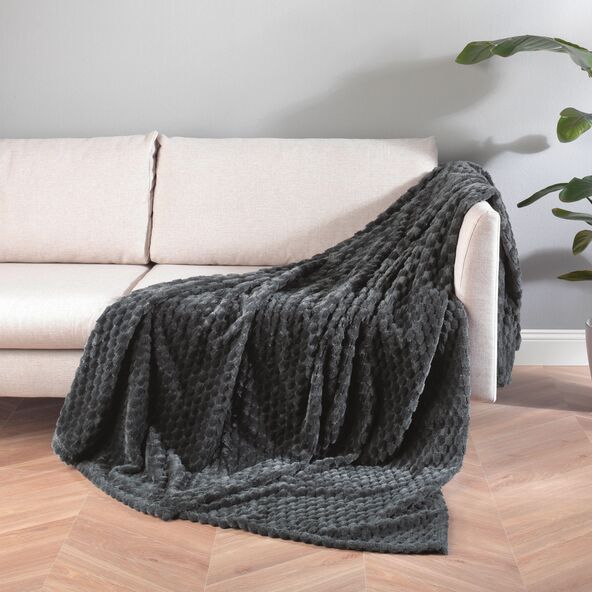 Wohndecke Jacquard 3D, anthrazit