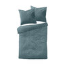 Bettwäsche Jacquard-Feinbiber 200/220 + 2x80/80 cm, Raute petrol