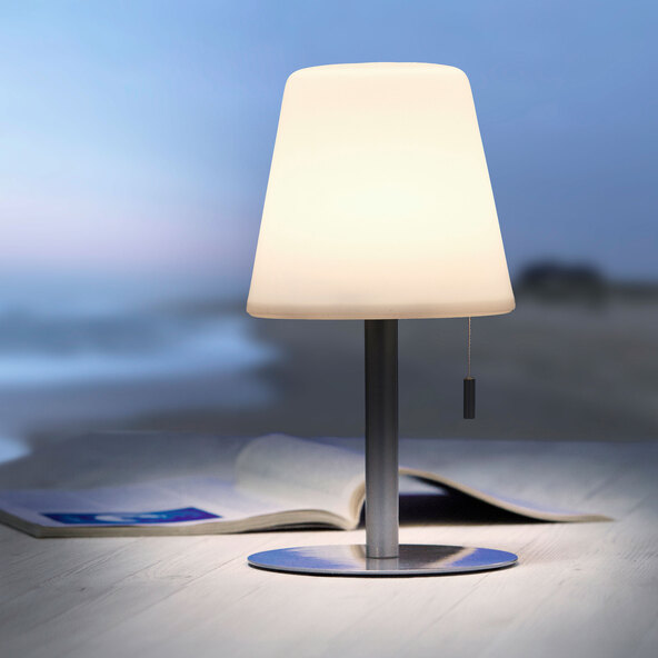 LED-Outdoor-Akku-Tischleuchte, einbeinig