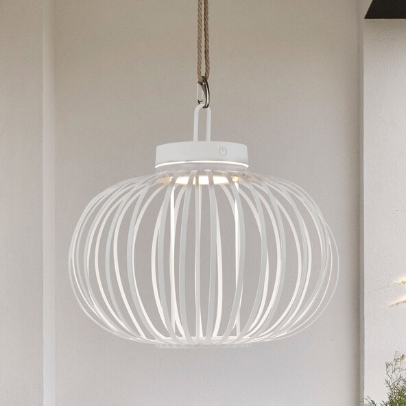 LED-Akku-Tisch- und Bodenleuchte Korga, weiß, ⌀ 36 cm
