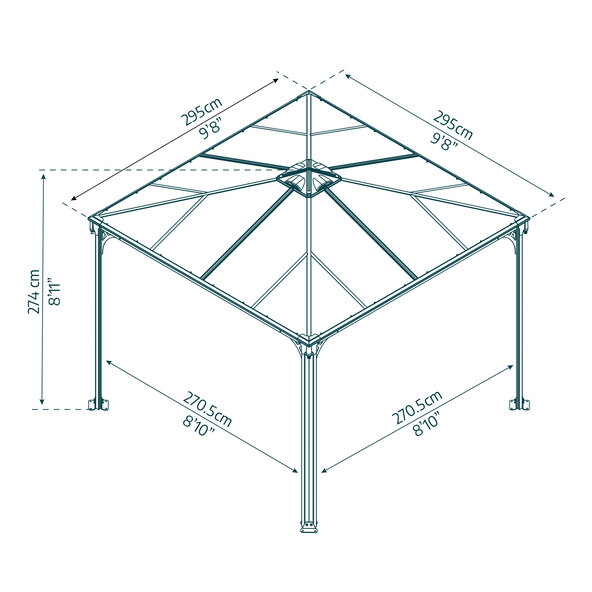 Pavillon Palermo, 295 x 295 cm