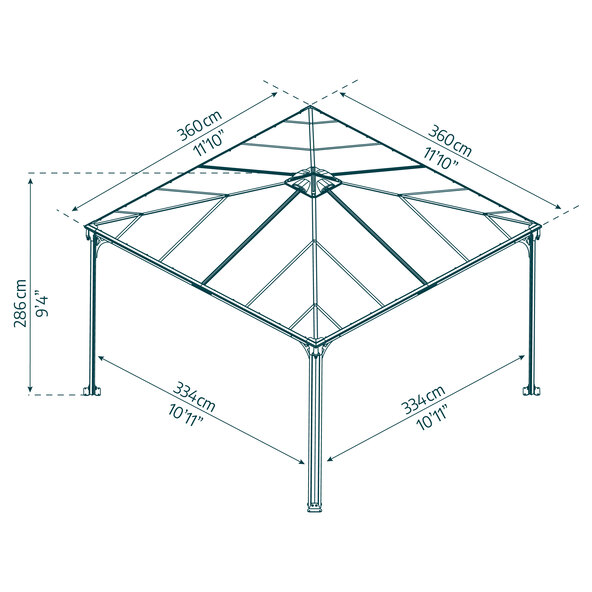 Pavillon Palermo, 360 x 360 cm