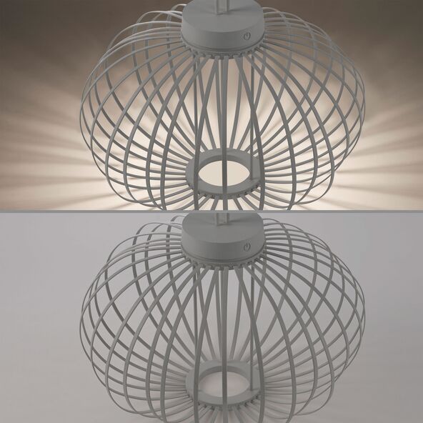 LED-Akku-Tisch- und Bodenleuchte Korga, greige, ⌀ 46 cm
