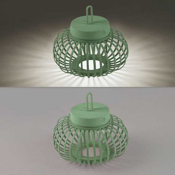 LED-Akku-Tisch- und Bodenleuchte Korga, grün, ⌀ 25 cm