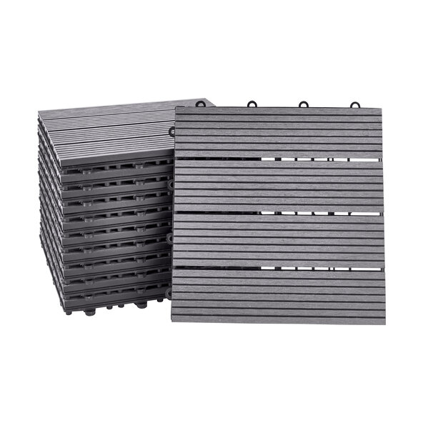 WPC-Holzfliesen BAVARO, 3m²-Paket, anthrazit