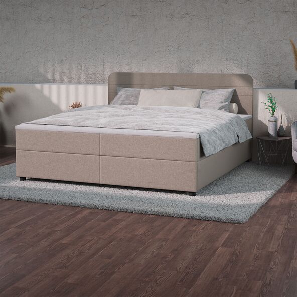 Wasserbett im Boxspring-Look, 180 x 200 cm, beige