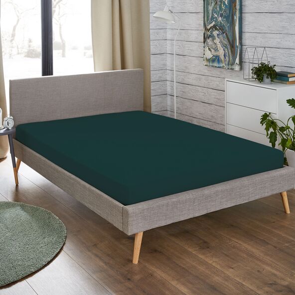 Feinbiber-Spannbetttuch 140-150 x 200 cm, petrol