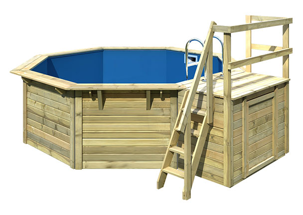 Holzpool One mit Terrasse Holzpool One mit Terrasse