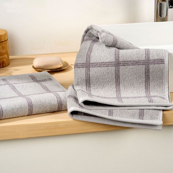 Frottierserie Square Handtuch, hellgrau, 2 x 2er Set