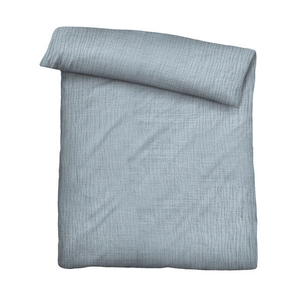 Musselin Bettwäsche 135/200 + 80/80 cm, taubenblau