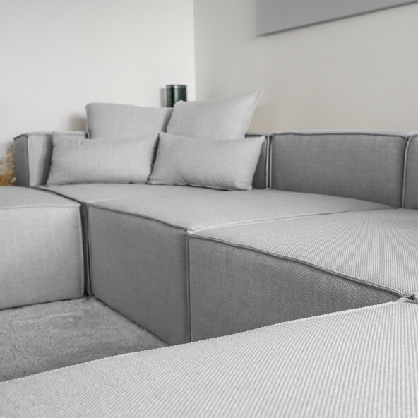 Modulares Sofa Verona XL, hellgrau