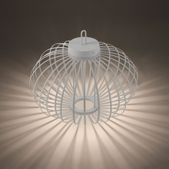 LED-Akku-Tisch- und Bodenleuchte Korga, weiß, ⌀ 46 cm