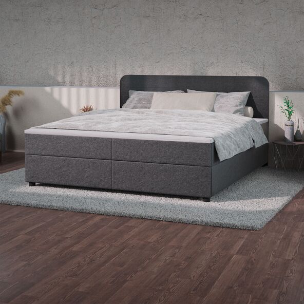Wasserbett im Boxspring-Look, 180 x 200 cm, graphit