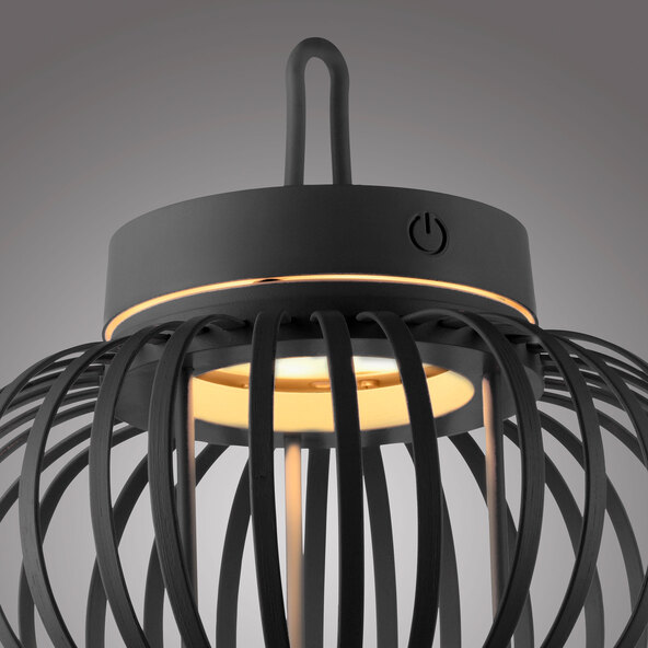 LED-Akku-Tisch- und Bodenleuchte Korga, schwarz, ⌀ 25 cm