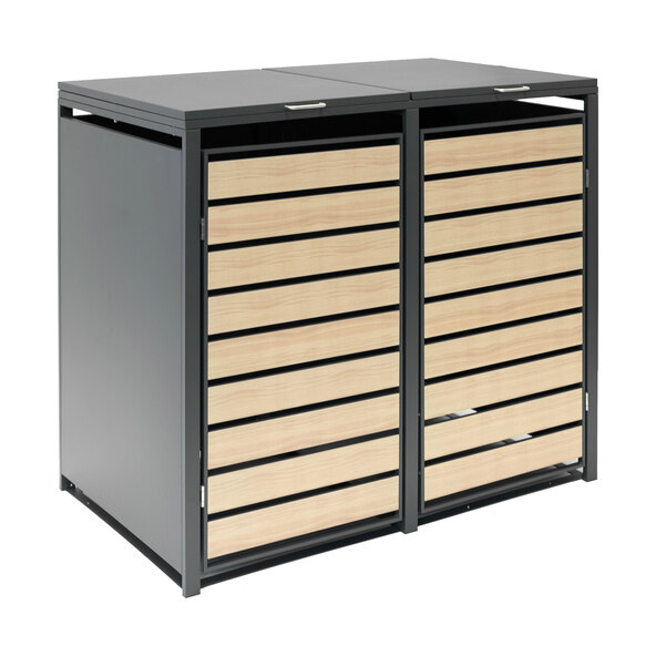 Stahl-Mülltonnenbox, 2x 240 L