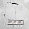 Pendelleuchte Samu, Stahl/Rauchglas, E27, 3-flammig