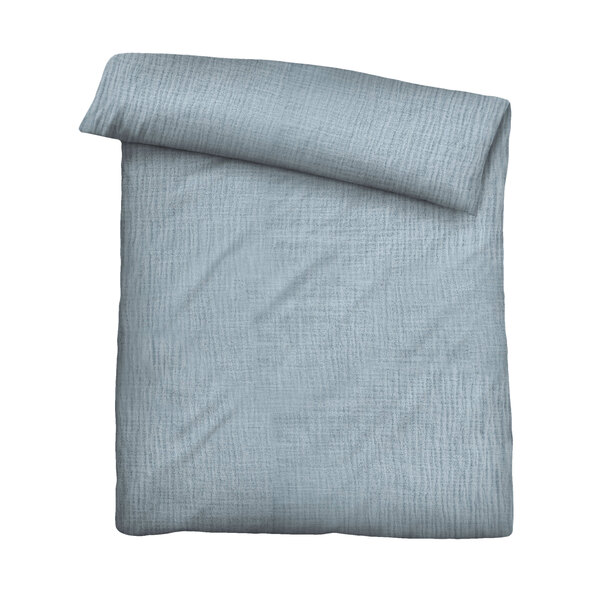 Musselin Bettwäsche 155/220 + 80/80 cm, taubenblau