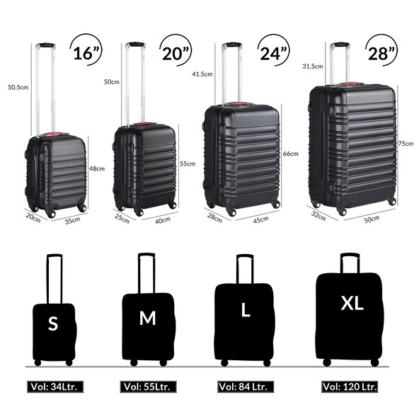 Hartschalenkoffer-Set Baseline, 4-tlg., 34-120 l, schwarz