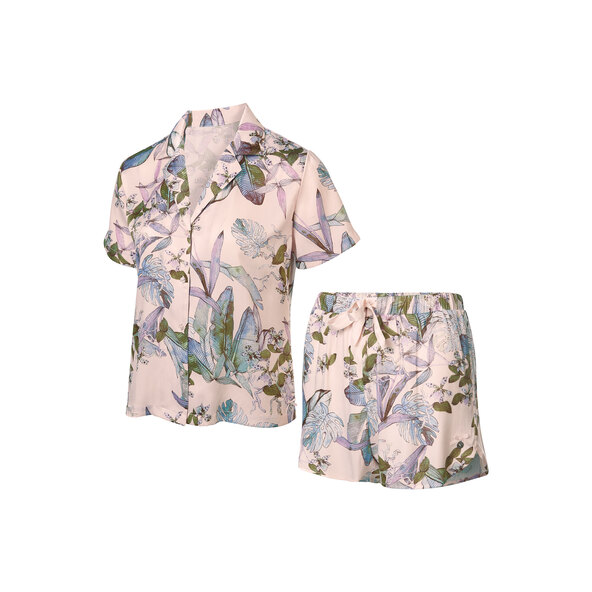 Damen Sommer Shorty Pyjama, AOP, XL