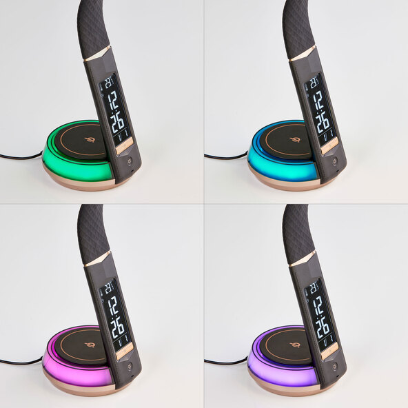 LED-Schreibtischlampe mit Wireless Charging, schwarz