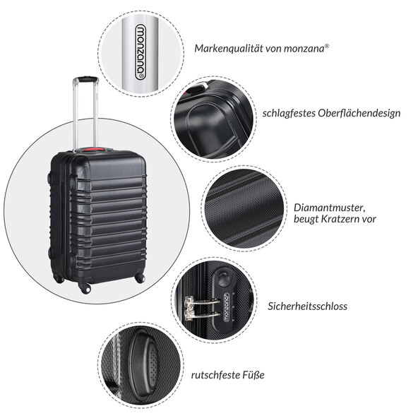 Hartschalenkoffer-Set Baseline, 4-tlg., 34-120 l, schwarz