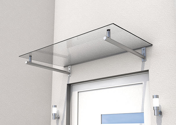 Edelstahlvordach mit Sicherheitsglas HD 140 Edelstahlvordach mit Sicherheitsglas HD 140