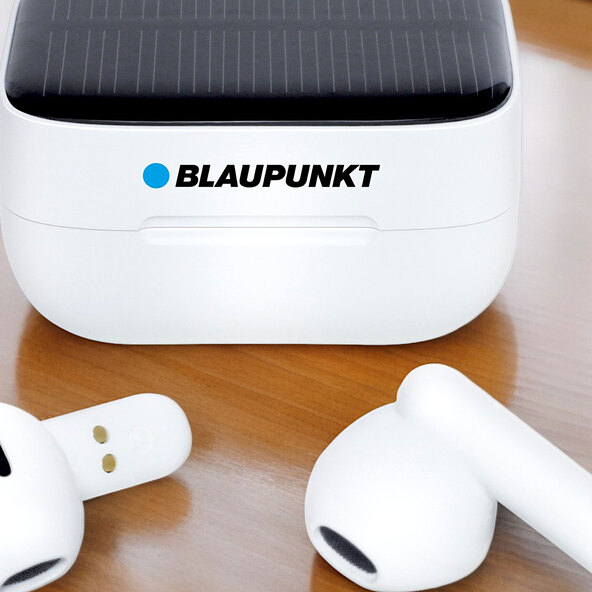 In Ear Kopfhörer mit Solar-Ladeschale TWS 40, weiß