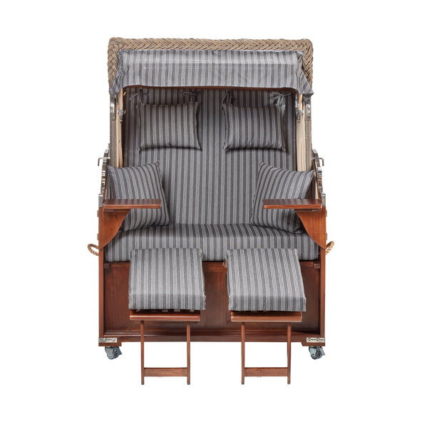 Premium Strandkorb Atlantik, Volllieger, anthrazit