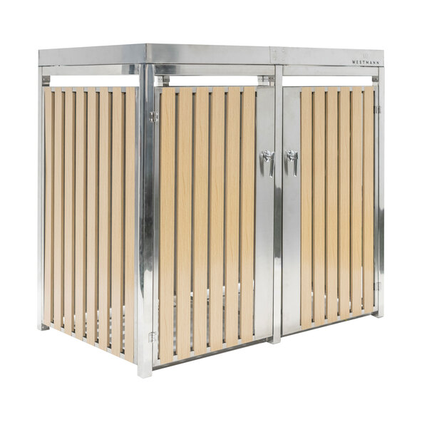 Bepflanzbare Mülltonnenbox Edelstahl, 2 x 240 l