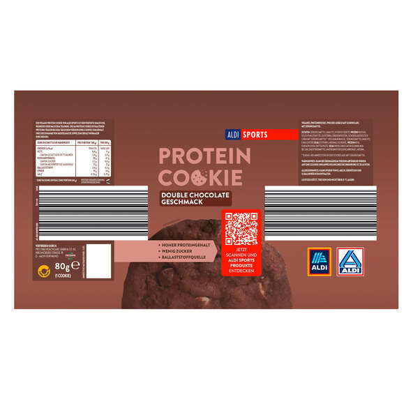 Protein Cookie Double Chocolate, 12er Set (12 x 80 g = 960 g)