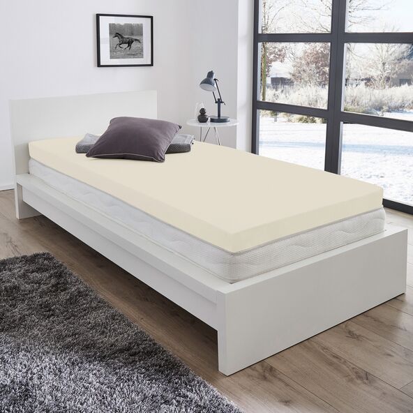 Supersoft Spannbetttuch für Topper, 90-100 x 200-220 cm, creme