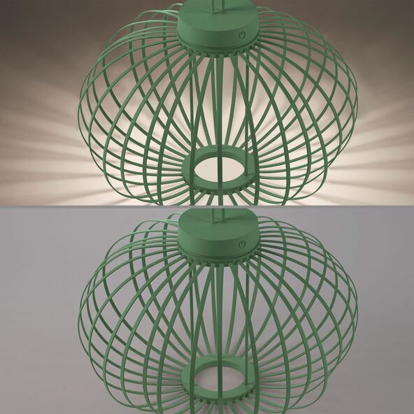LED-Akku-Tisch- und Bodenleuchte Korga, grün, ⌀ 46 cm