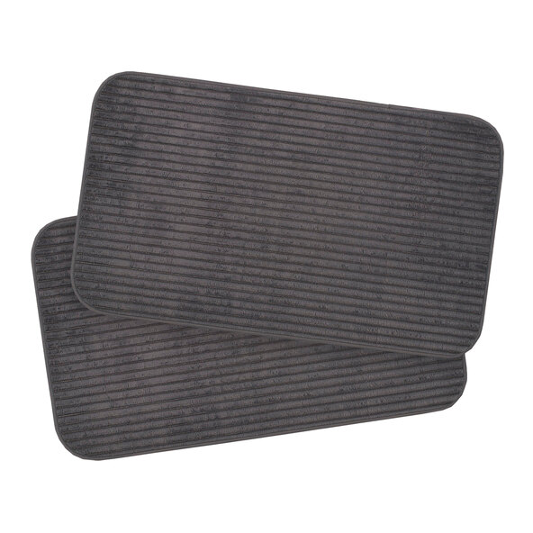 Badteppich Berlin in Cord Optik, 2er Set, 50 x 70 cm, anthrazit