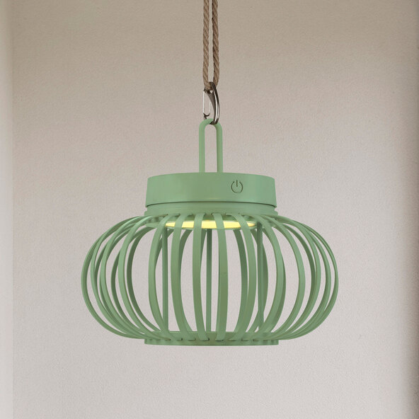 LED-Akku-Tisch- und Bodenleuchte Korga, grün, ⌀ 25 cm