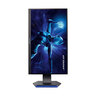 Schwarzer Full HD Monitor Spectator mit schmalem Rahmen auf silberfarbenem Standfuß, Frontansicht. Das Display zeigt ein helles, farbintensives Bild.