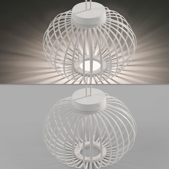 LED-Akku-Pendelleuchte Korga, weiß, ⌀ 36 cm