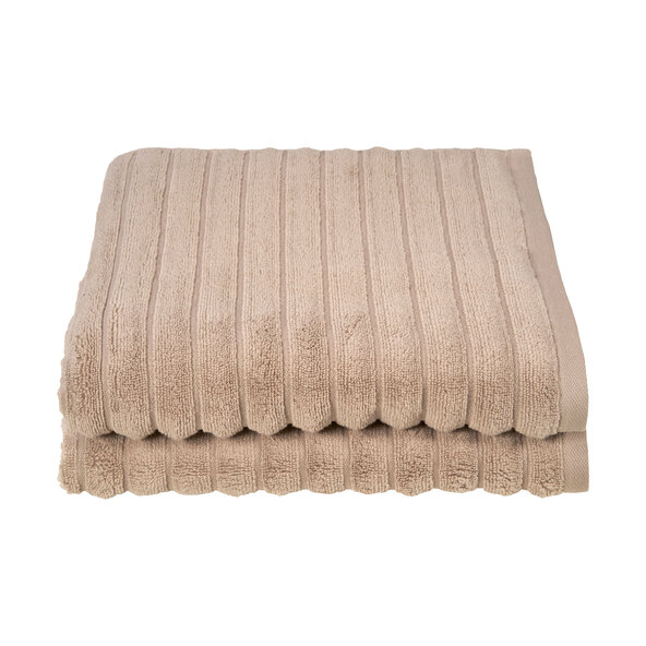 Duschtuch Hoch/Tief, 2er Set, beige