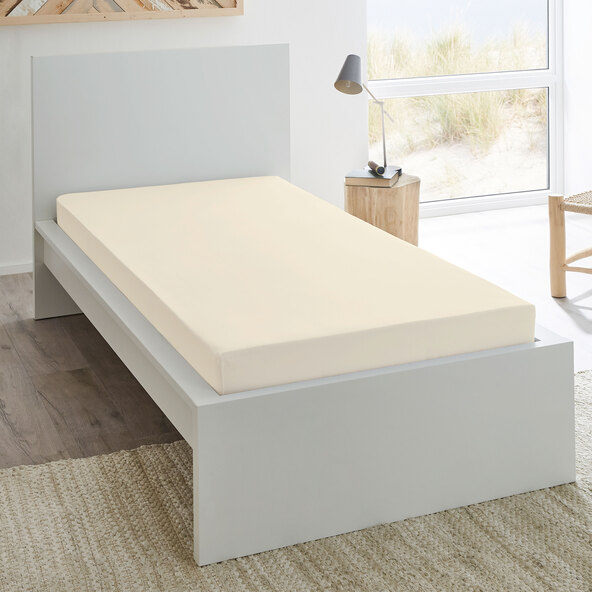 Supersoft Spannbetttücher bis 25 cm Höhe, 90-100 x 200-220 cm, creme