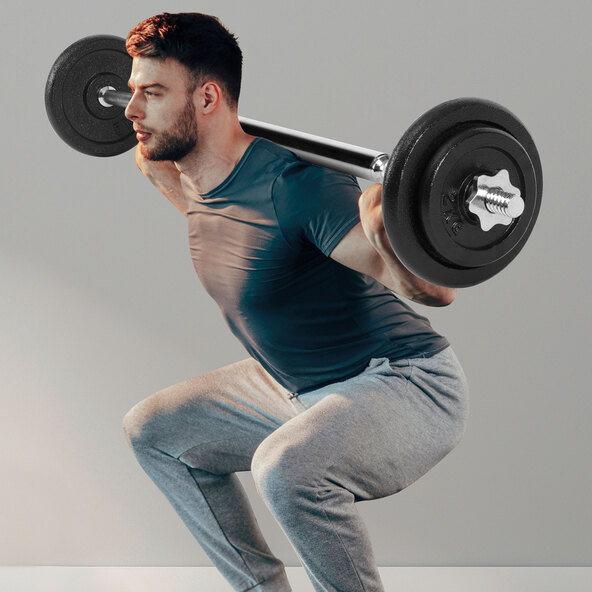 Kurz- und Langhantel-Set, 30 kg