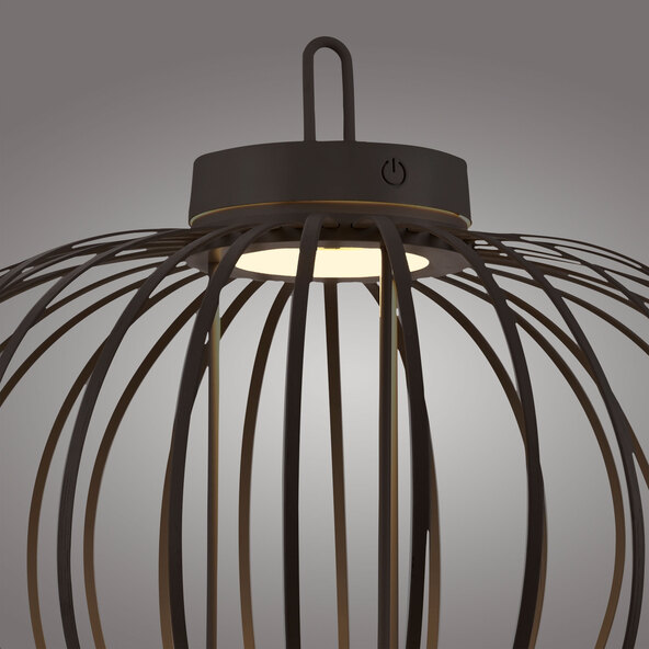 LED-Akku-Pendelleuchte Korga, schwarz, ⌀ 46 cm