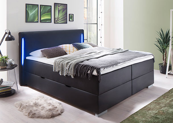 LED-Boxspringbett, 180 x 200 cm LED-Boxspringbett, 180 x 200 cm