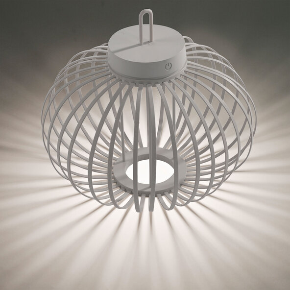 LED-Akku-Tisch- und Bodenleuchte Korga, greige, ⌀ 36 cm