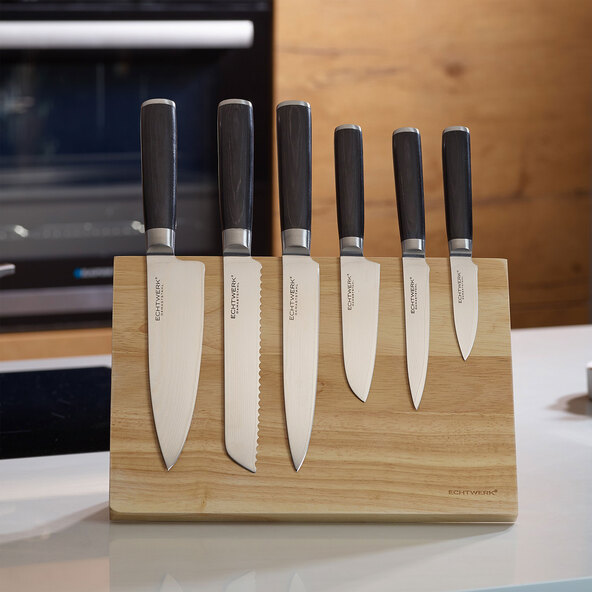 Damastmesser-Set inkl. Messerblock, 7-tlg.