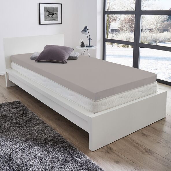 Supersoft Spannbetttuch für Topper, 90-100 x 200-220 cm, grau