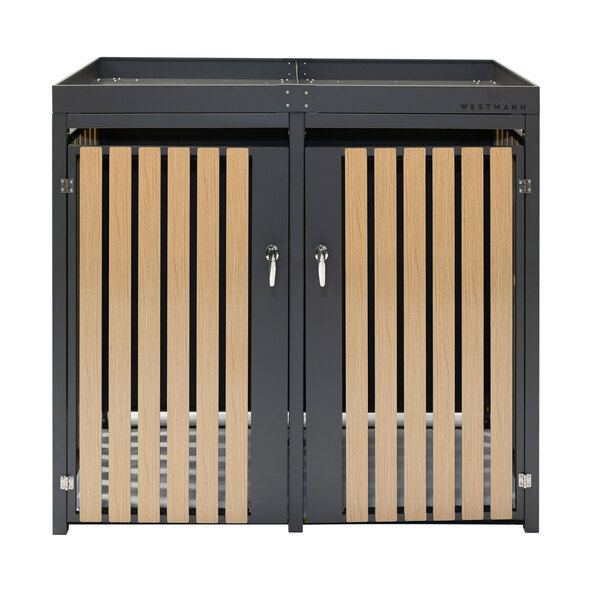Bepflanzbare Mülltonnenbox Stahl, anthrazit, 2 x 240 l