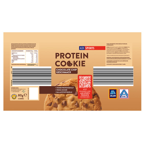 Protein Cookies Chocolate Chip, 12er Set (12 x 80 g = 960 g)