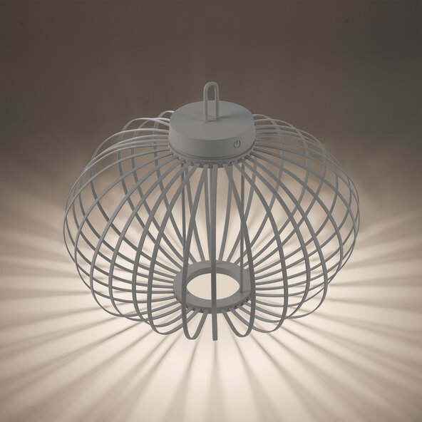 LED-Akku-Tisch- und Bodenleuchte Korga, greige, ⌀ 46 cm